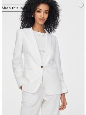 J Crew ** White Single Button Linen Blend Tailored Blazer NEW AL755